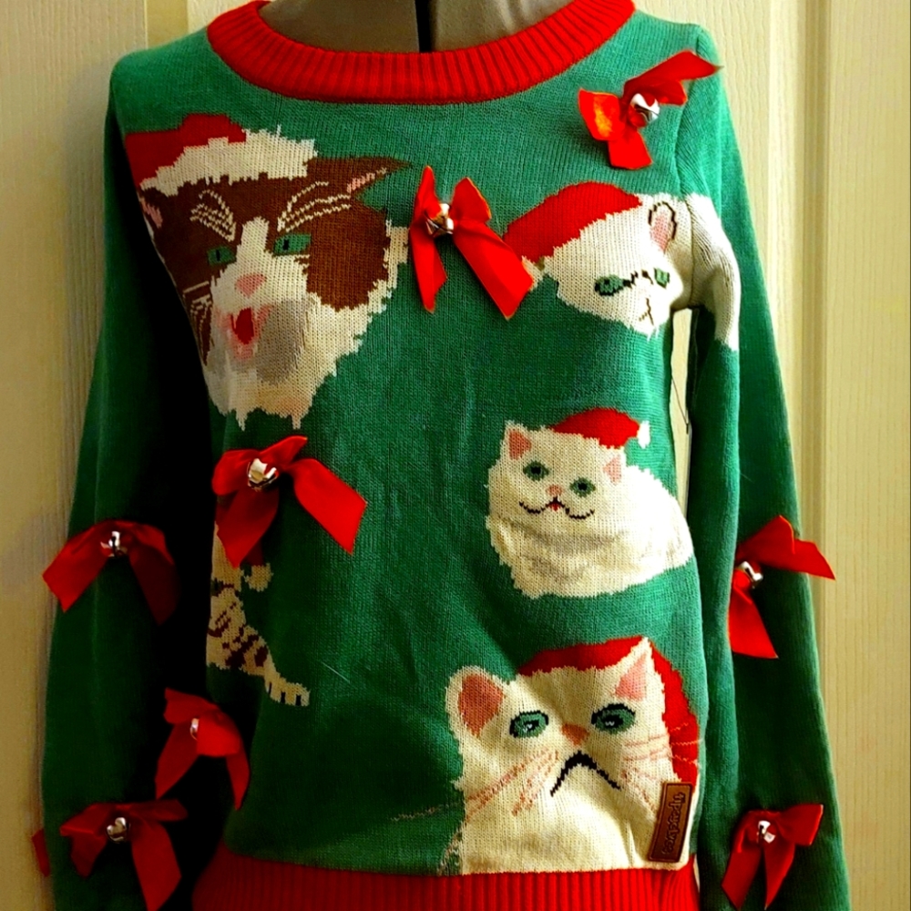 Tipsy Elves Crazy Cat Lady Ugly Christmas Sweater